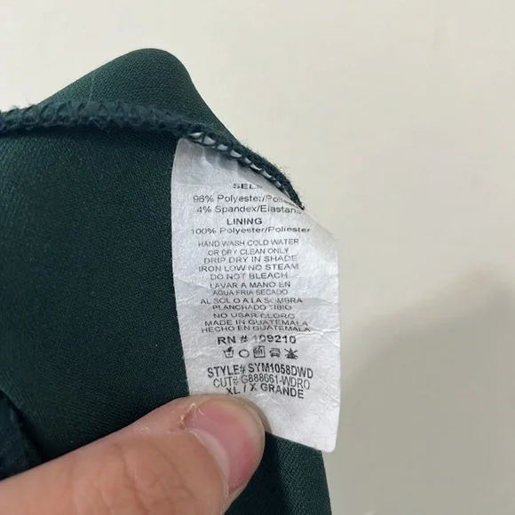 Windsor Kaia Strapless High Slit Formal Dress Hunter Green Size XL - Picture 11 of 11